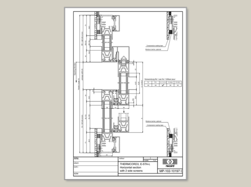 E-STA-L, Horizontal section with 2 side screens