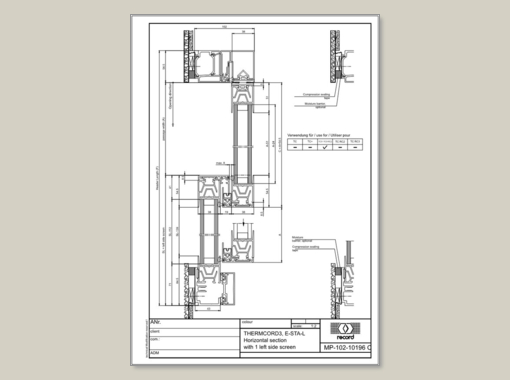 E-STA-L, Horizontal section with 1 left side screen