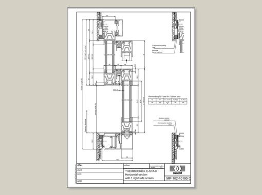 E-STA-R, Horizontal section with 1 right side screen