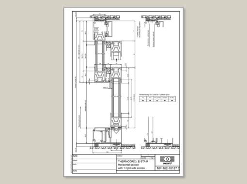 E-STA-R, Horizontal section with 1 right side screen