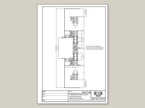 THERMCORD RC3, D-STA, horizontal section without side screen